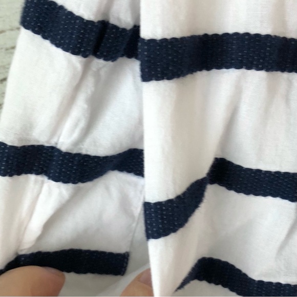 J. CREW Nautical Striped Pleated Lined Cotton Embroidered Mini Flounce Skirt 2 - Picture 6 of 10